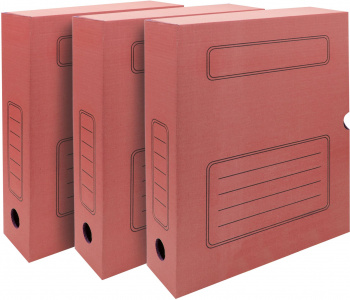 Короб архивный Silwerhof микрогофрокартон корешок 75мм A4 красный (упак.:3шт)