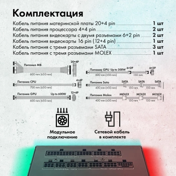 Блок питания GMNG ATX 1200W GG-PS1200M