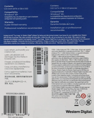 Накопитель SSD WD SATA-III 250GB WDS250G3B0A