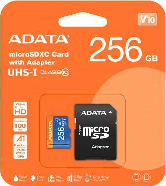 Флеш карта microSDXC 256GB A-Data  AUSDX256GUICL10A1-RA1