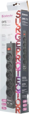 Сетевой фильтр Defender DFS 753