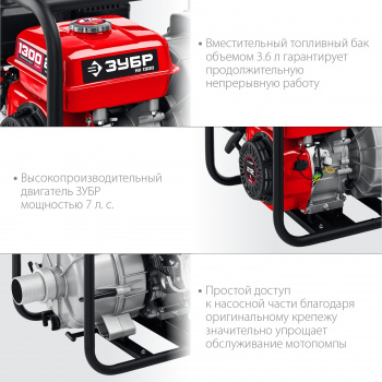 Мотопомпа Зубр Мастер  МПГ-1300