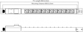 Блок распределения питания Powercom  PDU-63AV12-12I9-3P