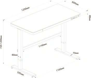 Стол для компьютера Cactus  CS-EGD-WWT