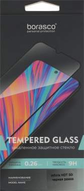 Защитное стекло для экрана BoraSCO прозрачный для Infinix Hot 30/30i 2.5D антиблик. 1шт. (71739)