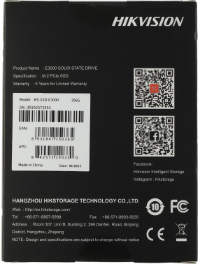 Накопитель SSD Hikvision PCIe 3.0 x4 256GB HS-SSD-E3000/256G HS-SSD-E3000/256G Hiksemi