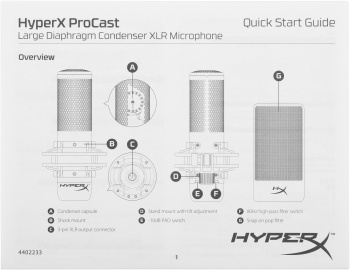 Микрофон проводной HyperX ProCast Microphone