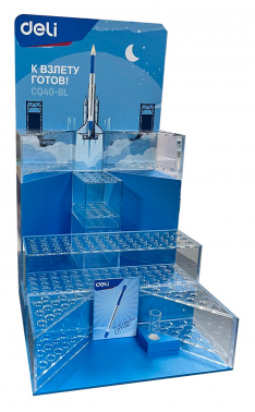 Стенд-стойка Deli J01082 настольный акрил для ручек приз