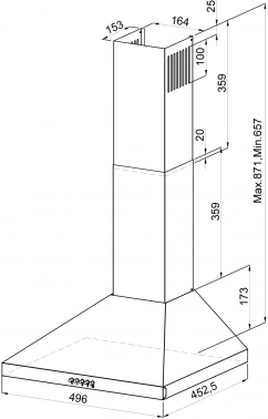 Вытяжка каминная Lex BRIZ 500