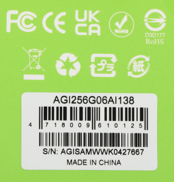 Накопитель SSD AGi SATA-III 256GB AGI256G06AI138-CB