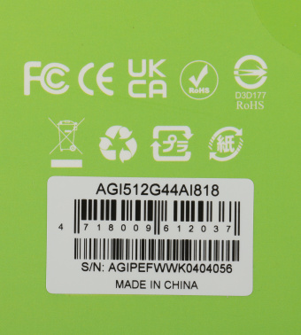 Накопитель SSD AGi PCIe 4.0 x4 512GB AGI512G44AI818