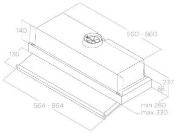 Вытяжка встраиваемая Elica Ciak 2.0 S GR/A/90