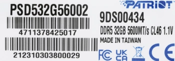 Память DDR5 32GB 5600MHz Patriot  PSD532G56002