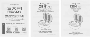 Гарнитура внутриканальные Creative Zen Air