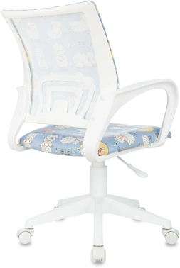 Кресло детское Бюрократ BUROKIDS 1 W голубой овечки крестов. пластик пластик белый