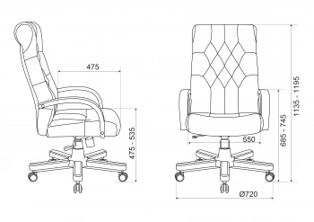 Кресло руководителя Бюрократ  T-9928WALNUT