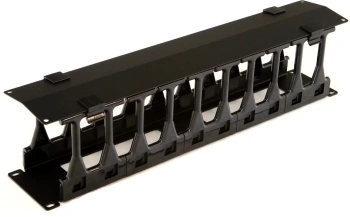 Кабельный органайзер горизонтальный Hyperline CMF-2U-FPL106-MCOV-RAL9005 пальцы 2U шир.:19