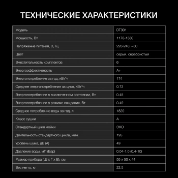 Посудомоечная машина Hyundai DT301