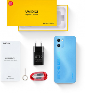 Смартфон Umidigi G1 Max 128Gb 6Gb голубой моноблок 3G 4G 2Sim 6.52
