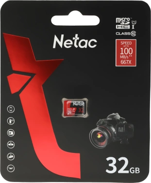 Флеш карта microSDHC 32GB Netac  NT02P500PRO-032G-S