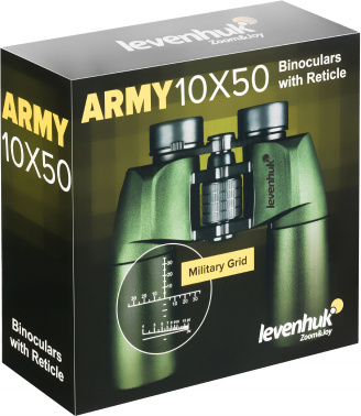 Бинокль Levenhuk 10-10x 50мм Army 10x50