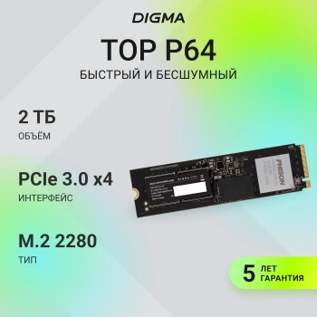 Накопитель SSD Digma Pro PCIe 5.0 x4 2000GB DGPST5002TP6T4