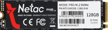 Накопитель SSD Netac PCIe 3.0 x4 128GB NT01N930E-128G-E4X