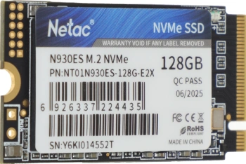 Накопитель SSD Netac PCIe 3.0 x2 128GB NT01N930ES-128G-E2X