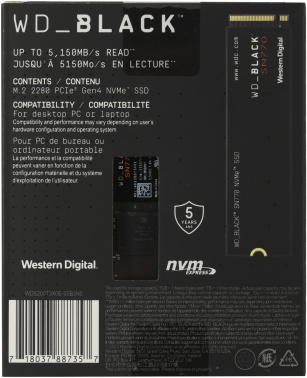 Накопитель SSD WD PCIe 4.0 x4 2TB WDS200T3X0E