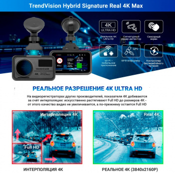 Видеорегистратор с радар-детектором TrendVision Hybrid Signature  Real 4K Max