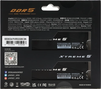 Память DDR5 2x16GB 8000MHz Patriot  PVXR532G80C38K