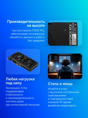 Видеокарта Palit PCI-E 4.0  PA-RTX4060 DUAL OC