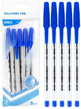 Набор ручек шариков. Deli Think EQ4-MT-BL