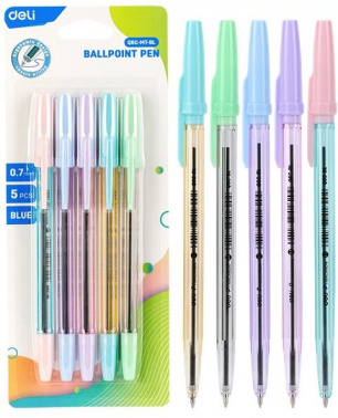 Набор ручек шариков. Deli P1-Macaron EQ6C-MT-BL