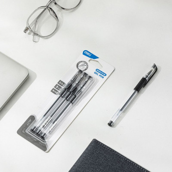 Набор ручек гелев. Deli Daily E6600S-MT-BK