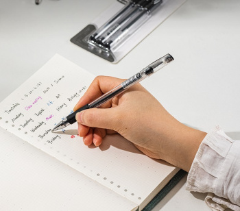 Набор ручек гелев. Deli Daily E6600S-MT-BK