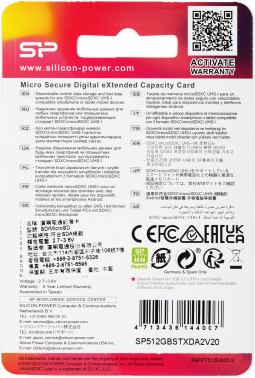 Флеш карта microSDXC 512GB Silicon Power  SP512GBSTXDA2V20