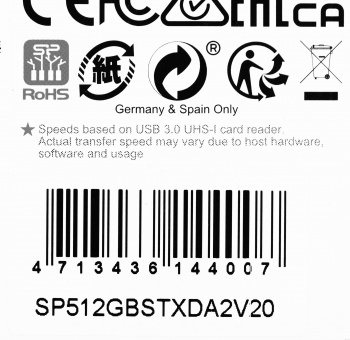 Флеш карта microSDXC 512GB Silicon Power  SP512GBSTXDA2V20