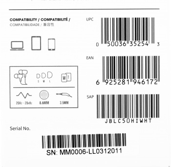 Гарнитура внутриканальные JBL C50HI