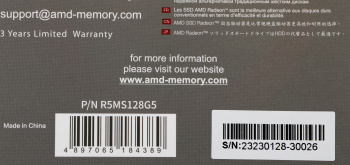 Накопитель SSD AMD SATA 128GB R5MS128G5