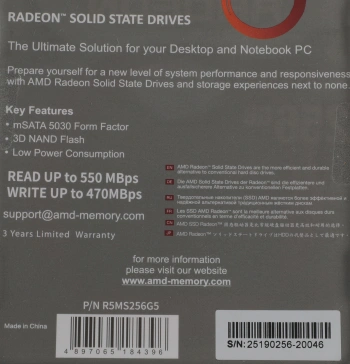 Накопитель SSD AMD SATA 256GB R5MS256G5