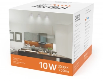 Светильник Gauss Overhead потолоч. 10Вт 3000K цв.св.:белый теплый белый (HD025)