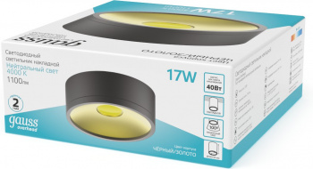 Светильник Gauss Overhead потолоч. 4000K цв.св.:белый нейтральный черный (HD041)