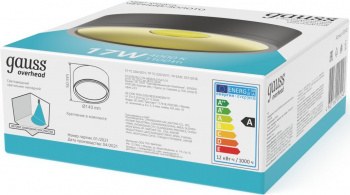 Светильник Gauss Overhead потолоч. 4000K цв.св.:белый нейтральный черный (HD041)