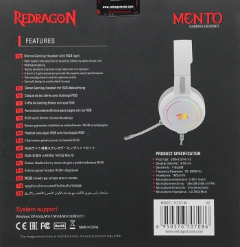 Наушники с микрофоном Redragon Mento