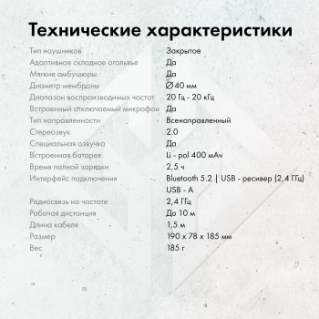 Наушники с микрофоном GMNG GG-HS420W