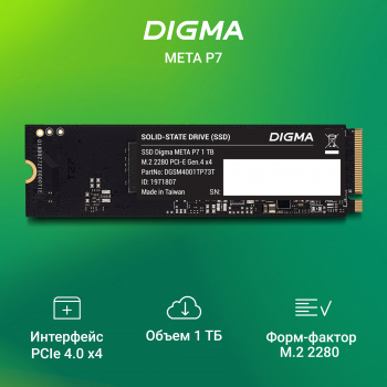 Накопитель SSD Digma PCIe 4.0 x4 1TB DGSM4001TP73T