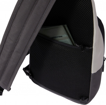 Рюкзак слинг мужской Piquadro Brief2 Special CA4536BR2S/GRN серый/черный нейлон/натур.кожа