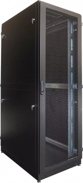 Шкаф серверный ЦМО (ШТК-М-42.8.12-48АА-9005) напольный 42U 800x1200мм пер.дв.перфор. задн.дв.перфор.2-хст. направл.под закл.гайки 1200кг черный 1055мм 176кг 180град. 2030мм IP20 металл