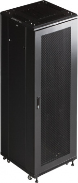 Шкаф коммутационный Lanmaster (TWT-CBB-42U-6X8-P1) напольный 42U 600x800мм пер.дв.перфор. задн.дв.перфор.2-хст. 2 бок.пан. 800кг черный 726мм 92кг 2055мм IP20 металл